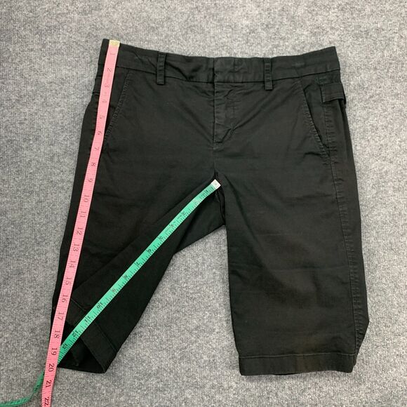 Vince Short Womens 2 Solid Black Side Buckle Knee Length Low Rise Bermuda Casual - Picture 6 of 11